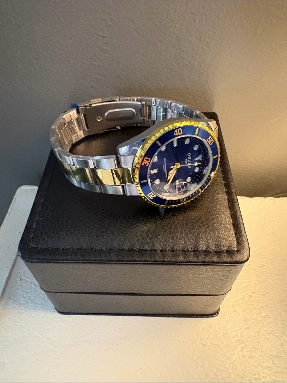 Oruss 1853 Two-Tone Blue Dial Dive Watch